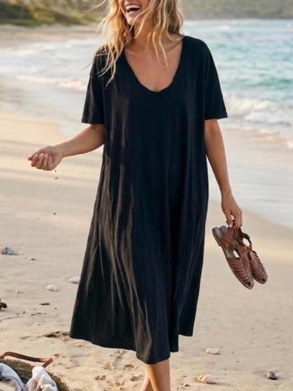 Free People Black Midi Dress